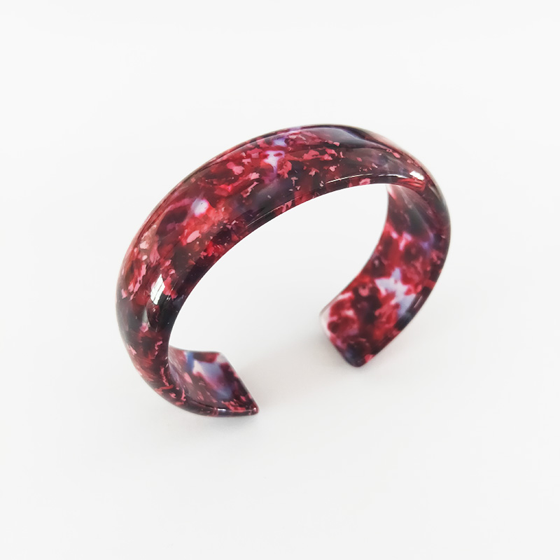 红色花纹图案醋酸板材手镯时尚手环