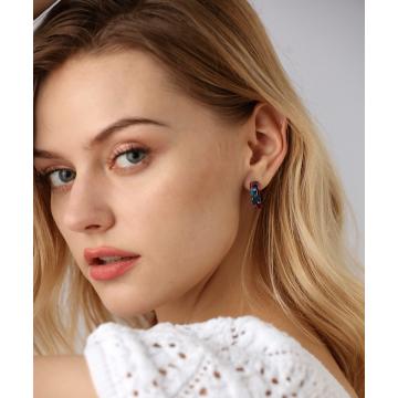 G-shaped acetate earrings with S925 silver pin