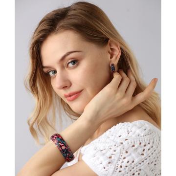 Fashion acetate bracelets with earrings combination