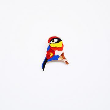 Acetate breastpin brooch animal collection red parrot bird pattern