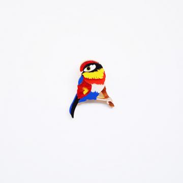 Acetate breastpin Brooch animal collection red parrot bird pattern